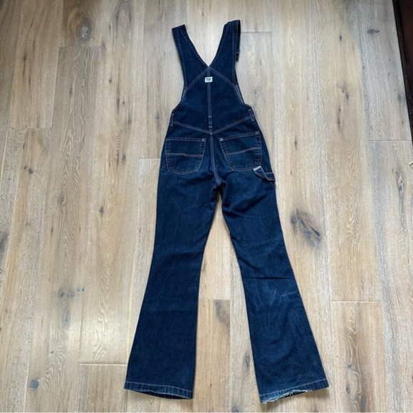 Vintage Silver Jeans Denim Overalls Flare Leg Dark Wash 90's Y2K - Size 1/33 - Picture 3 of 12